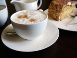 cappuccino and cake