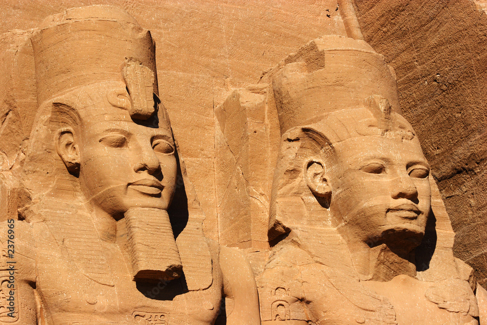 abu simbel heads, egypt, africa - obrazy, fototapety, plakaty 