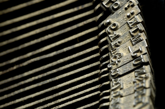 closeup of old typewriter