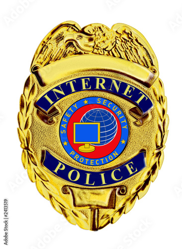 internet police badge blue and red