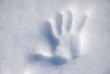 canvas print picture - handabdruck im schnee