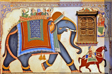 India, Mandawa: Colourful Frescoes  On The Walls