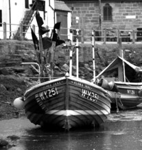 Black And White Fishing Boat