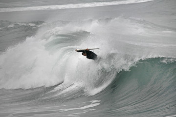 Wall Mural - bodyboarder in the wave