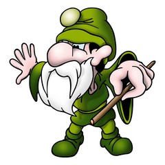 Sticker - green magician with wand
