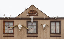 Western Log Home And Skull Gateway