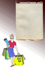 stock illustration of shopping list