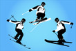 airborne skiers