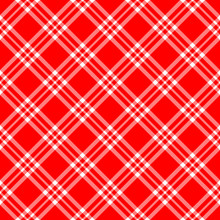 Red White Plaid Diagonal