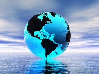 Wall Mural - world globe and ocean
