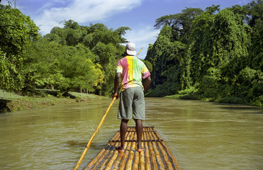  raft captain on calm river