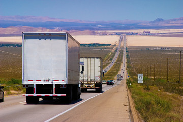 Wall Mural - interstate delivery trucks on a highway