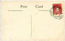 A Vintage Blank Irish Postcard With A Red Stamp.