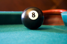 Eight Ball On Billiards Table