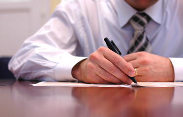 businessman doing paperwork