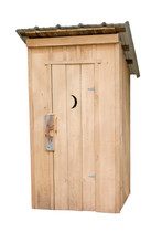 Cypress Outhouse On White