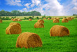 canvas print picture hay bales