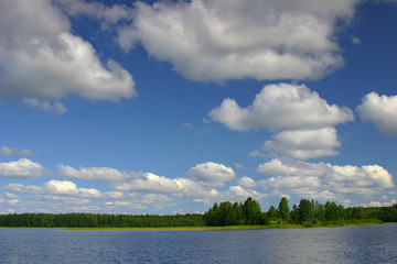 Wall Mural - landscape with clouds