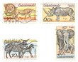 african animals on postage stamps