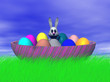 easter bunny in a big easter egg