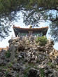 temple upper a rock and under a tree, forbidden city, beijing, c