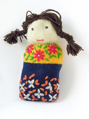 hand-made knitted woolen soft doll for clasping