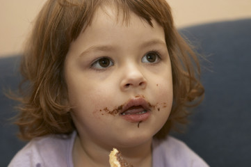 Sticker - eating chocolate sandwich