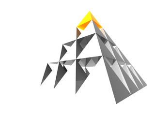 abstract pyramid with yellow top