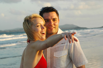 young couple at the beach