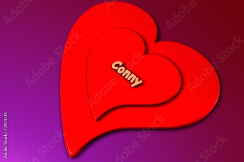 conny - herz in 3d gerendert (liebe) Tableau sur Toile