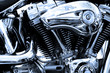 gros plan du moteur d'une moto de légende