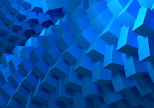 Blue Cubes Abstract