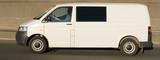 Fototapeta Mapy - small blank white van truck