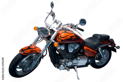 vintage motocycle. chopper. isolated over white Poster