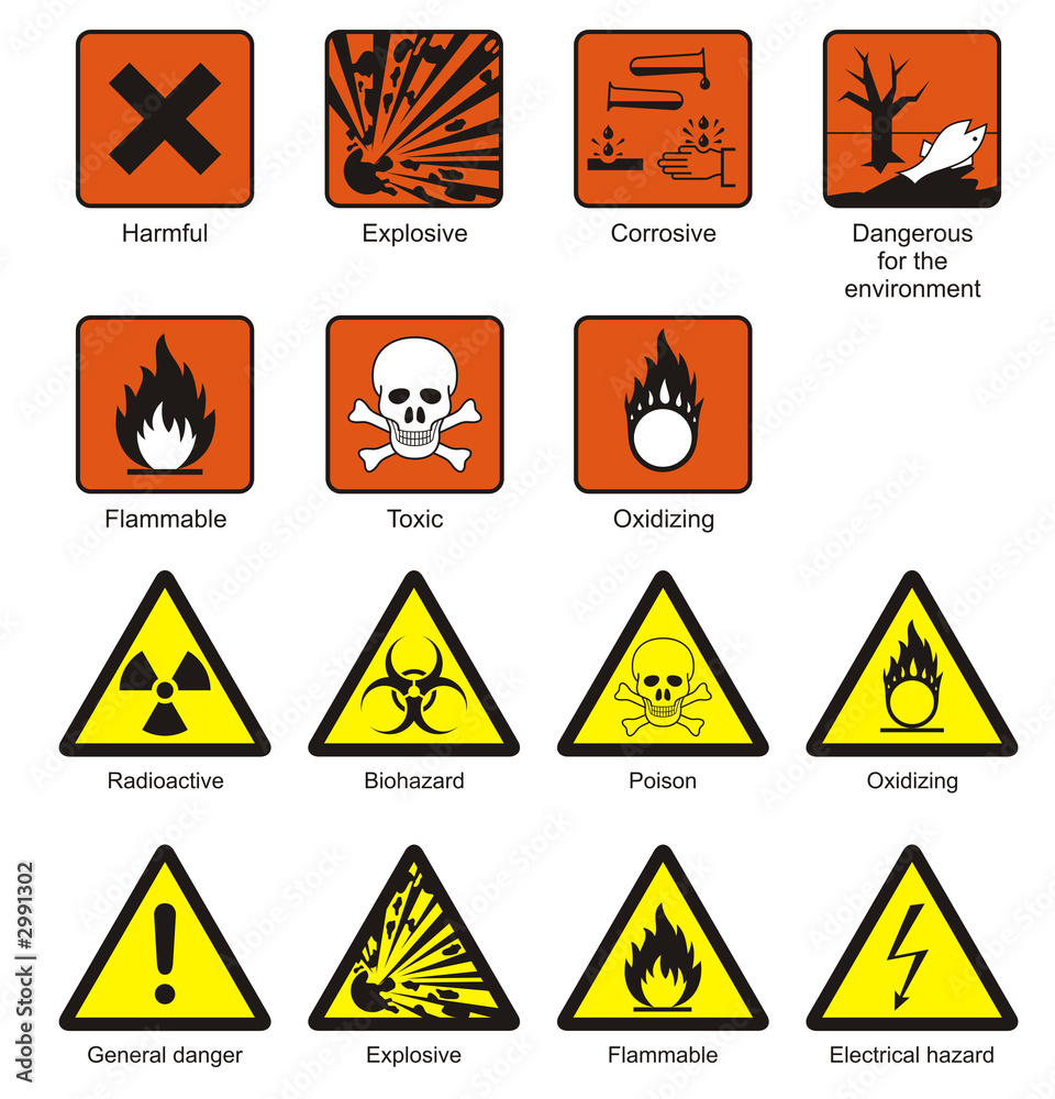 science laboratory safety signs Stock Photo | Adobe Stock