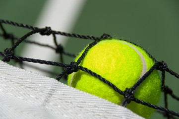 tennis balls on court