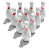 Fototapeta  - ten bowling pins in triangle