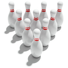 Ten Bowling Pins In Triangle