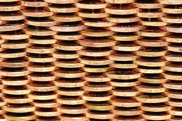 pattern of wall made from golden coins