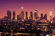 downtown los angeles skyline at night, california