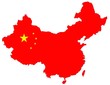 isolated red map of china
