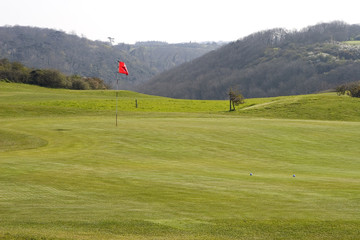 Wall Mural - drapeau d'arrivée de golf