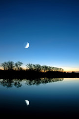 blue moon over white slough