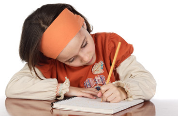 Poster - adorable girl studying