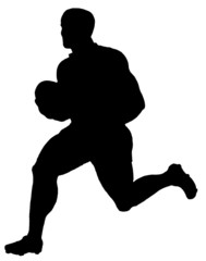 Aufkleber - rugby run silhoutte black