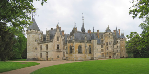 Wall Mural - large vista of a french castle, meilland castle, france, panoram