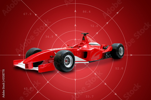 Dekoracja na wymiar  czerwony-samochod-formuly-1