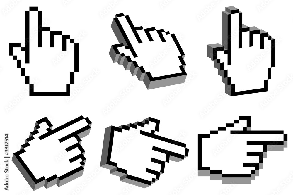 3D hand cursor Stock Photo | Adobe Stock