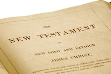 The New Testament In An Antique Bible Printed In 1