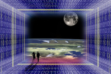 digital space travel- from the binary code tunnel